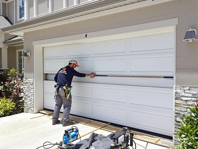 West Palm Beach Garage Door Repair team performing complete garage door replacement at West Palm Beach residence