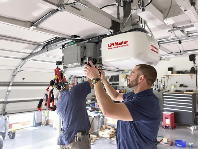 West Palm Beach Garage Door Repair technician performing advanced diagnostics on garage opener in West Palm Beach