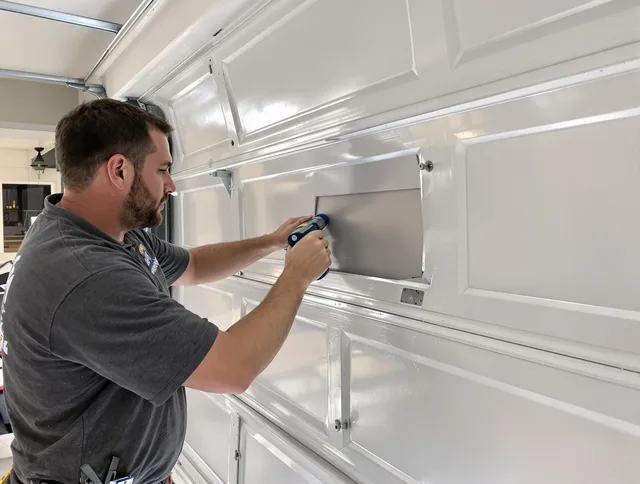 Garage door panel repair by West Palm Beach Garage Door Repair in West Palm Beach